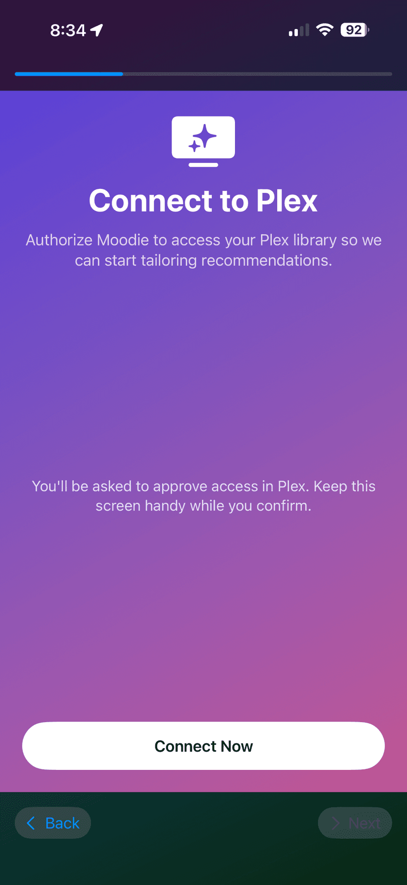Connect to Plex server